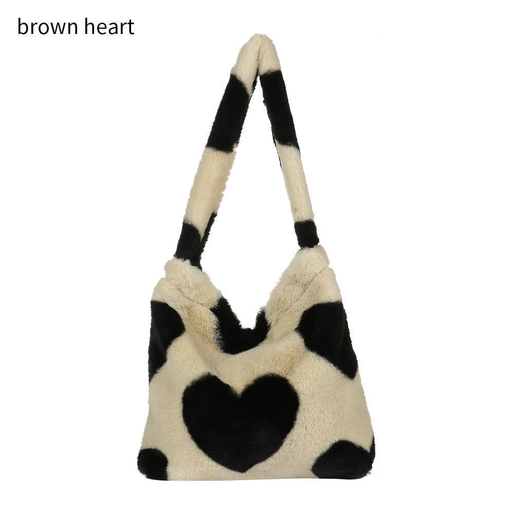 1pc Women Girls Fluffy Shoulder Bag Top-handle Bag Female Autumn Winter Handbag