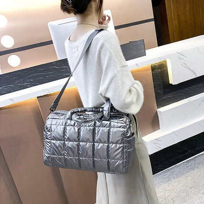 Large Shoulder Bag Waterproof Nylon Purse Pad Cotton Feather Down Shoulder Bag
