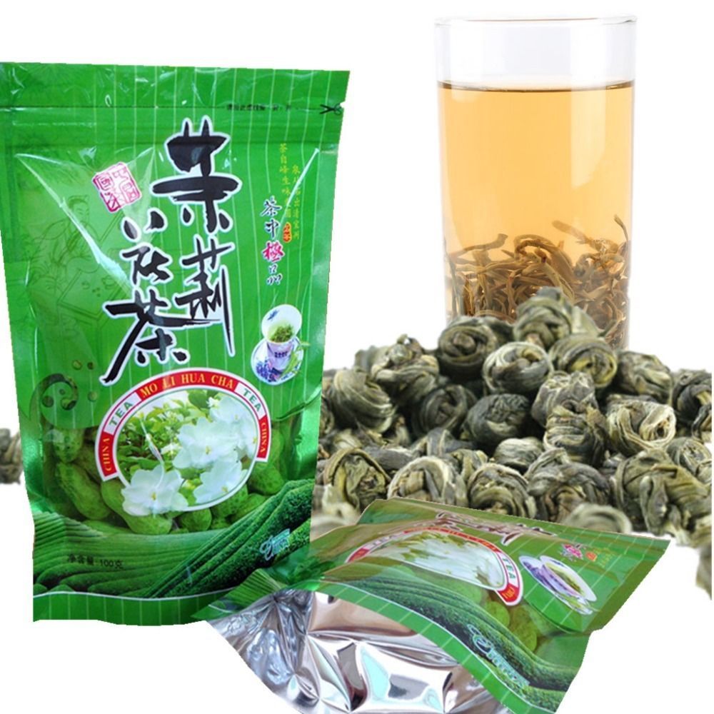 100g Organic Jasmine Flower Tea Loose Leaf Pearl Green Tea Chinese Fragrant Tea