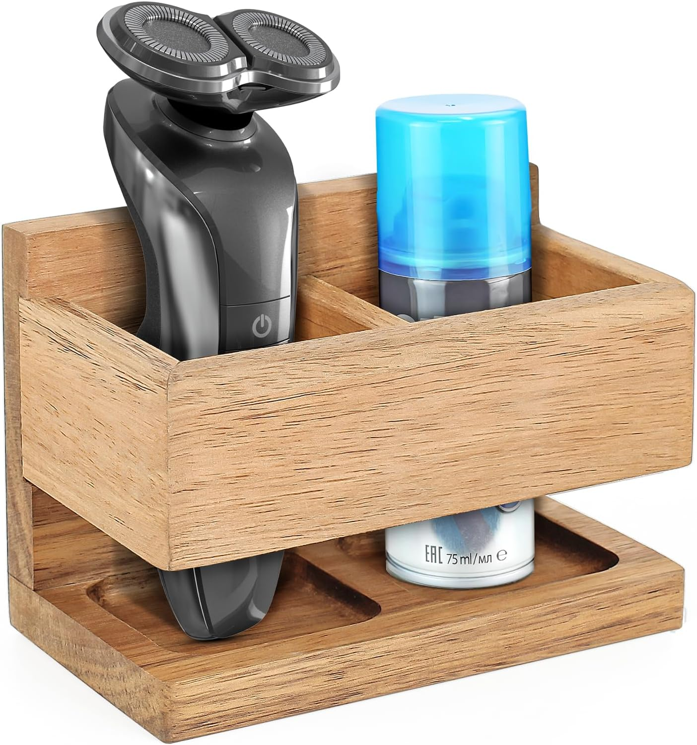 Wooden Wall Mounted Toothbrush Shaver Holder Razor Stand for Shower Toothpaste