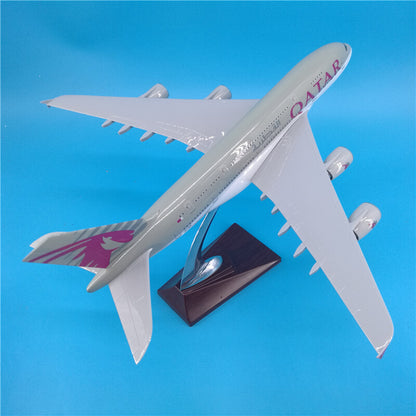 36CM 1:202 QATAR AIRBUS A380 A7-APC Passenger Plane Plane Aircraft Resin Model