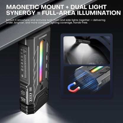EDC Rechargeable Flashlight 3250 Lumens with RGB Light,55 Modes Multifunctional
