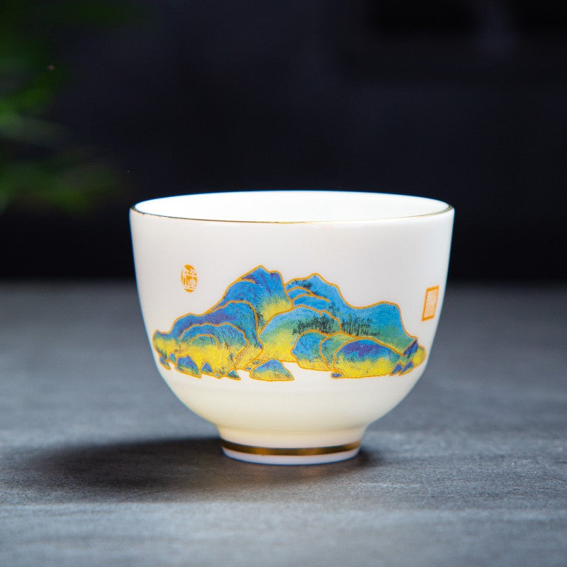 1pc Sheep Fat Jade White Porcelain Tea Cup Tea Tasting Cup Household Tea Cup