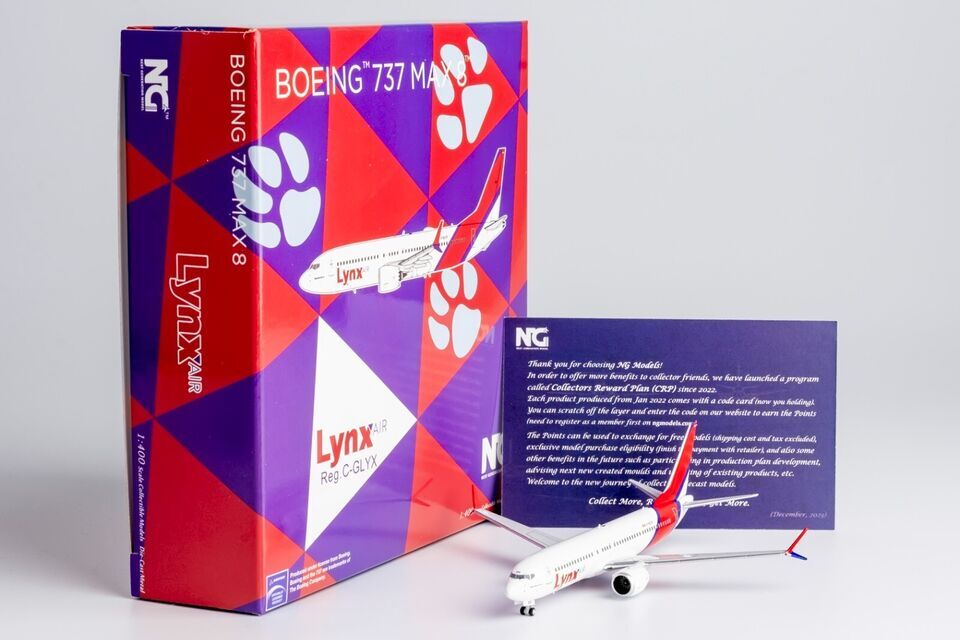 1:400 NG Model Lynx Air BOEING 737-800 Passenger Airplane Diecast Aircraft Model