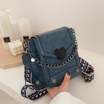 Handbag Synthetic Leather Messenger Crossbody Bag Retro Shoulder Bag 34*16 CM
