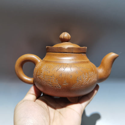 Chinese Yixing Zisha Clay Handmade Exquisite Teapot（宫灯壶 底款：时大彬）