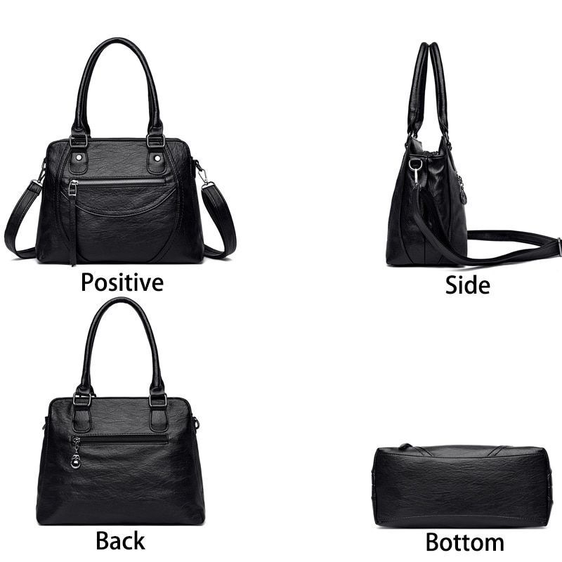 Polyester Shoulder Bag Large Capacity Retro Messenger Casual Tote Bag 31*14*24CM