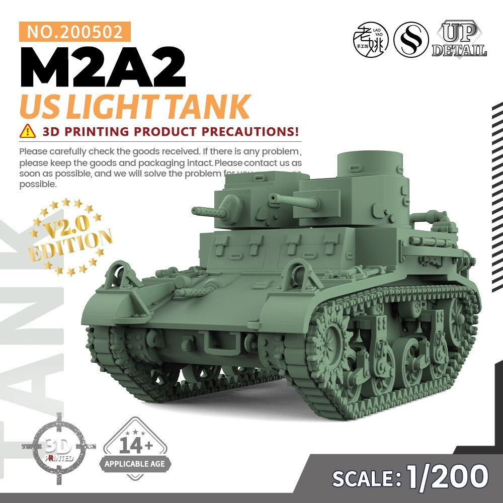 SSMODEL SS200502 1/200 Military Model Kit US M2A2 Light Tank
