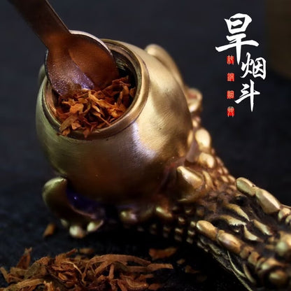 5.9" New Pure Copper Handmade Dry Pipe Dragon Claw Art Removable Cleaning Filter