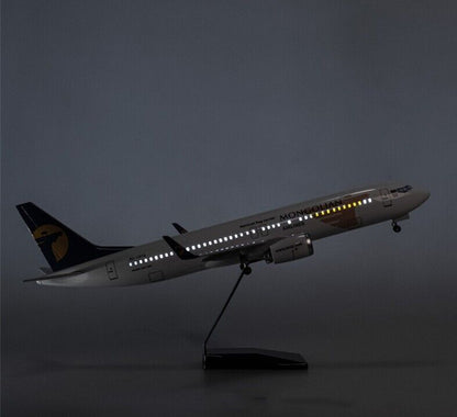 47CM MONGOLIAN AIRLINES BOEING 737 Plane Led Sound-controlled Light Resin Model
