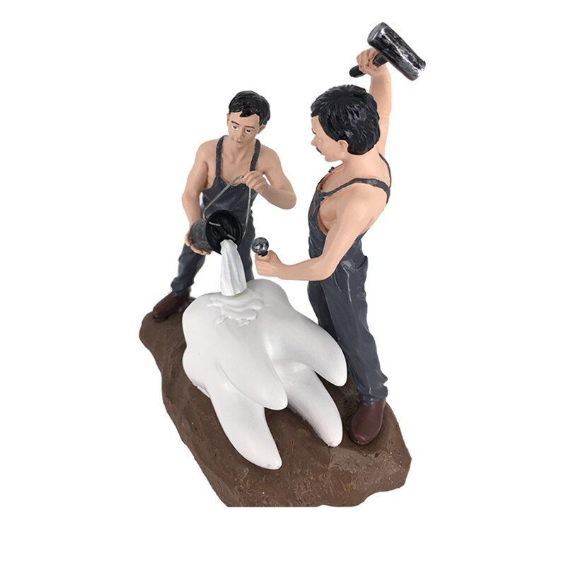 Sculpture Tooth Figurines Gift Ornament Dental Desk Decoration Resin 16.5x8x17cm