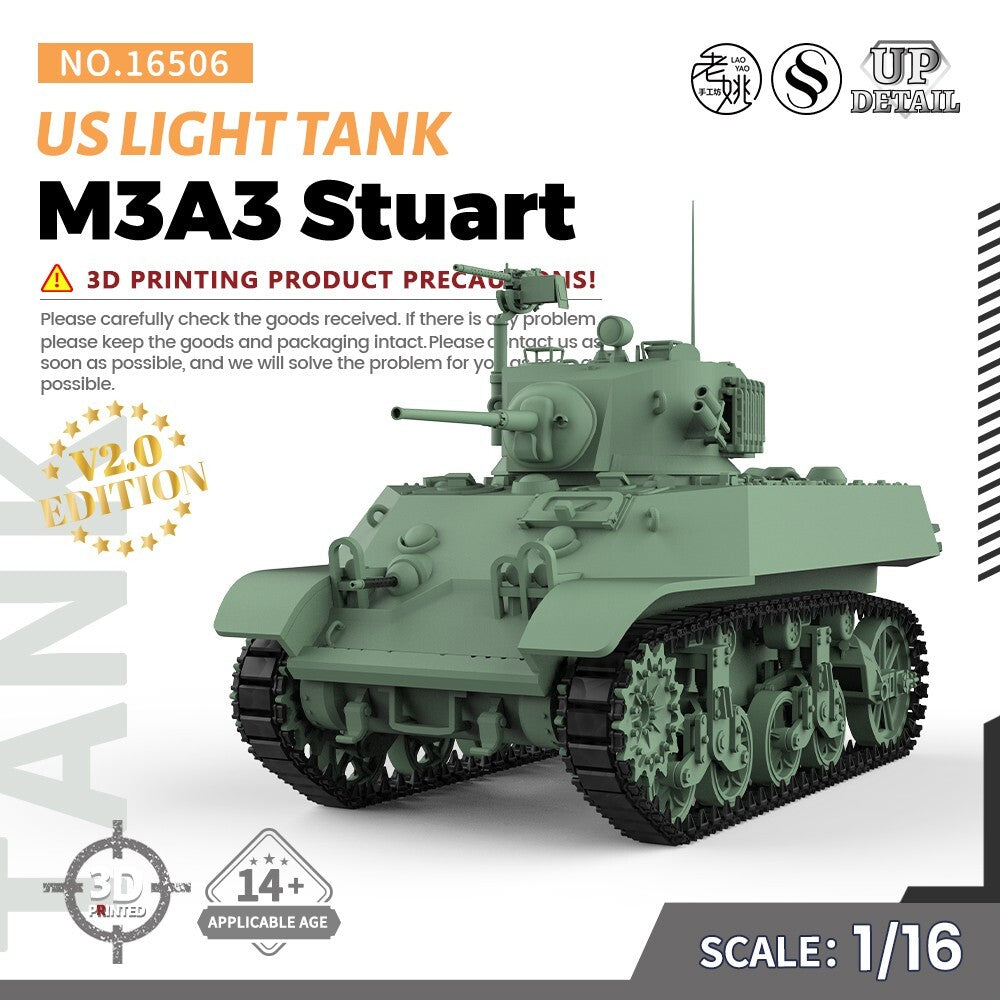 SSMODEL SS16506 1/16 Military Model Kit US M3A3 Stuart Light Tank