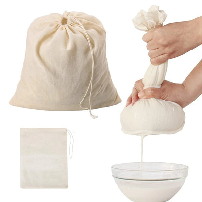 Food Filters Strainers 3Pcs Cotton Nut Milk Bags Reusable Cheese Cloth Straining