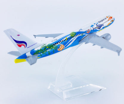 16CM Bangkok Air Airbus A320 Passenger Plane Airplane Diecast Aircraft Model