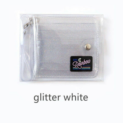 Wallet PVC Transparent Short Neck Girl Laser Coin Purse Women Clear Glittering