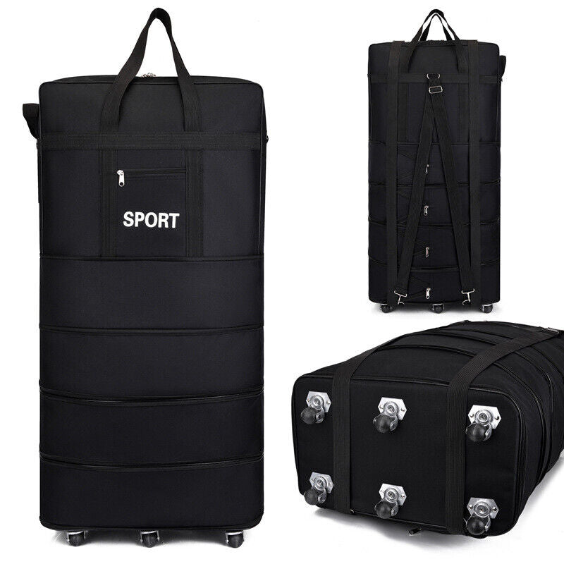Large Capacity Foldable Luggage Trolley Bags Oxford Expendable Wheel Travel Bags