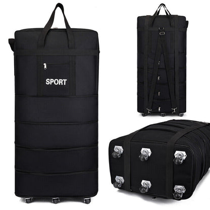 Large Capacity Foldable Luggage Trolley Bags Oxford Expendable Wheel Travel Bags