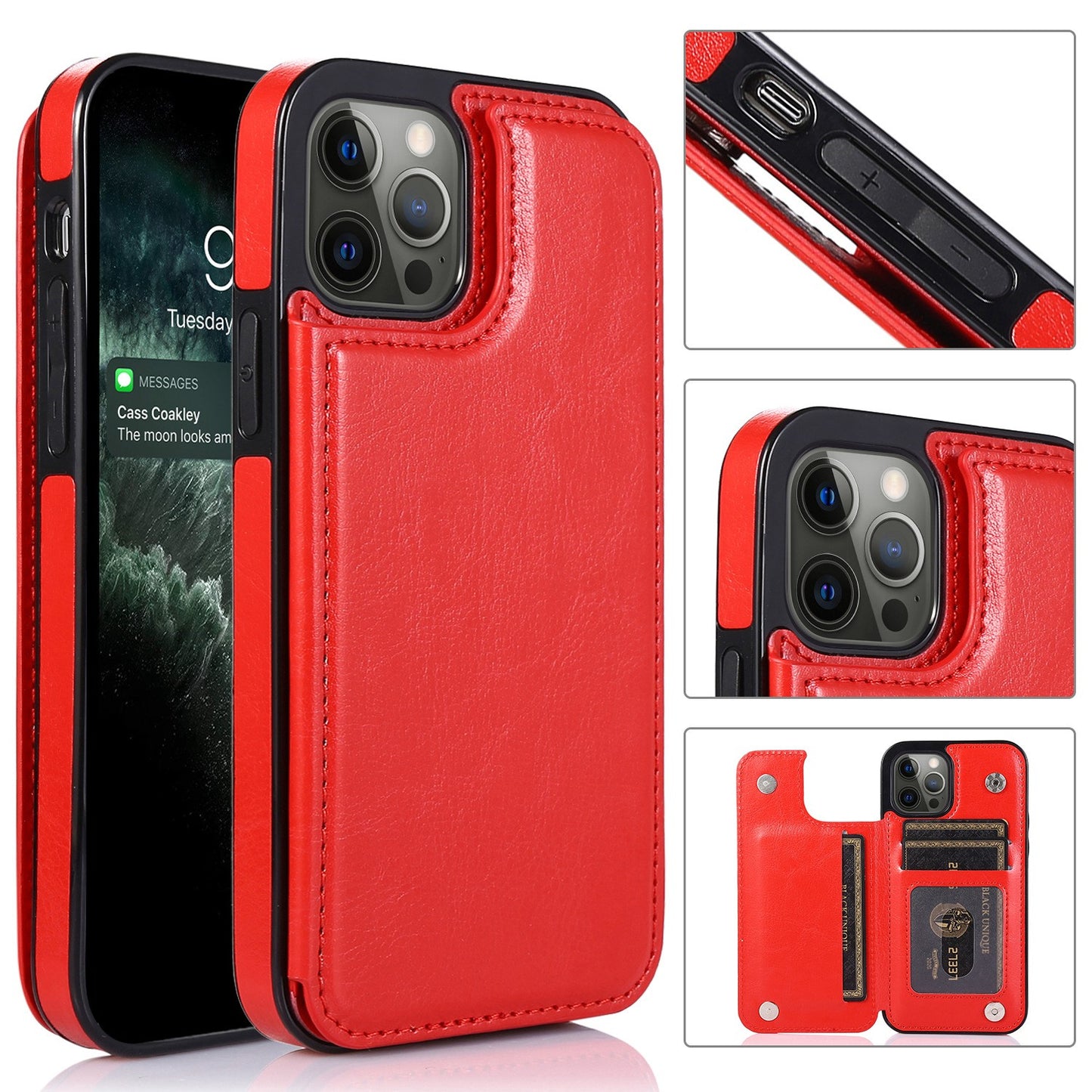 PU Leather Card for iPhone 17/16/15/14/13 Multifunctional Flip Cell Phone Case