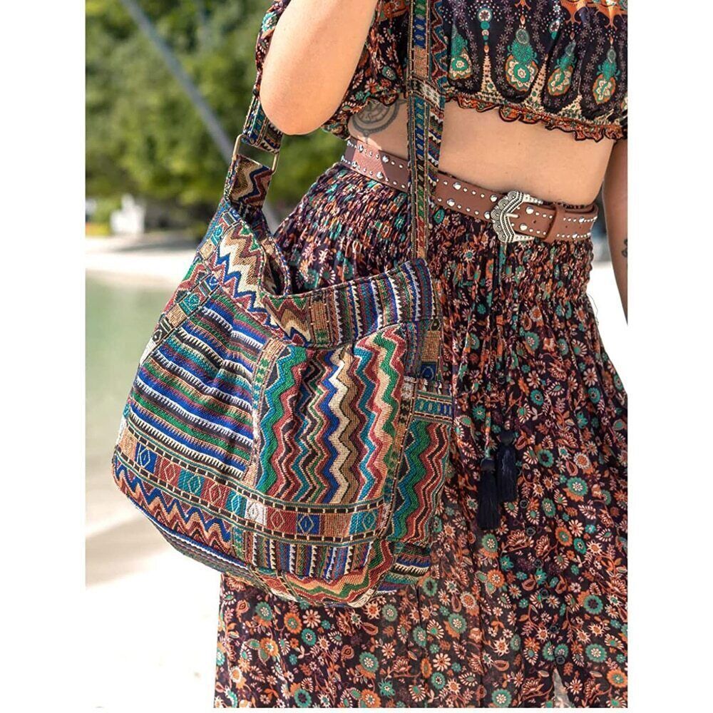 Women Shoulder Bag Crossbody Bag Handbag Pockets Hobo Bag Fabric Bag