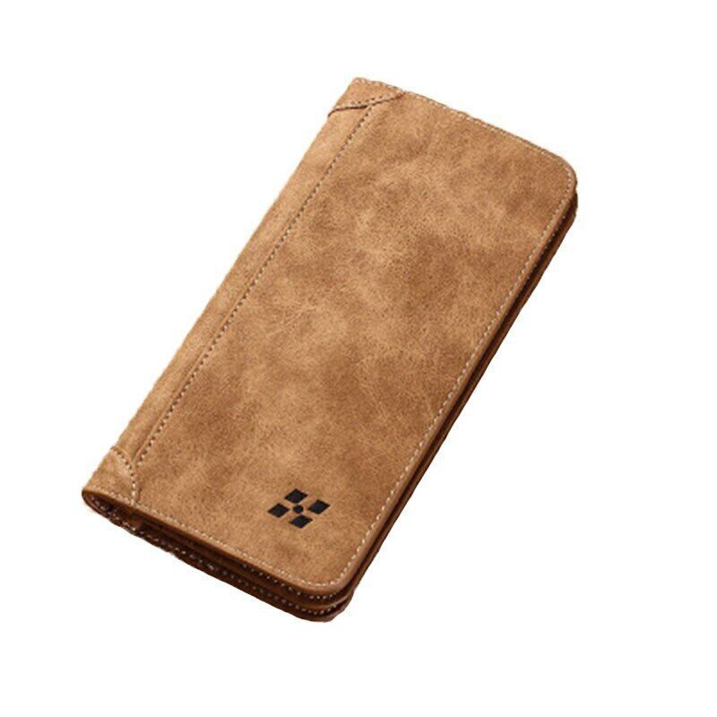 PU Leather Men's Leather Wallet Clutch Purse Male Clamps Cash Clip Billfold Bag