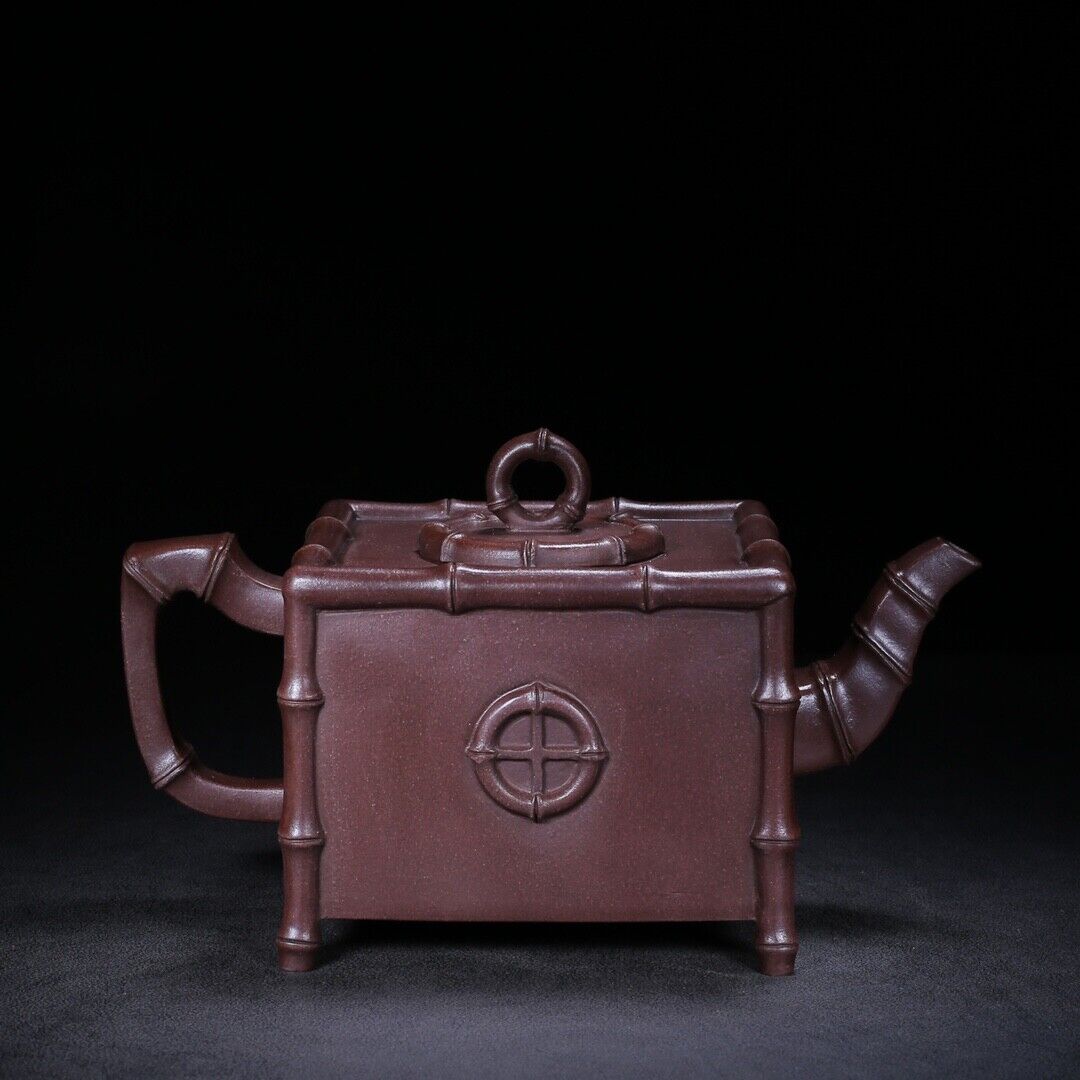 Chinese Yixing Zisha Clay Handmade Exquisite Teapot （四方竹韵 底款：陈荫千）