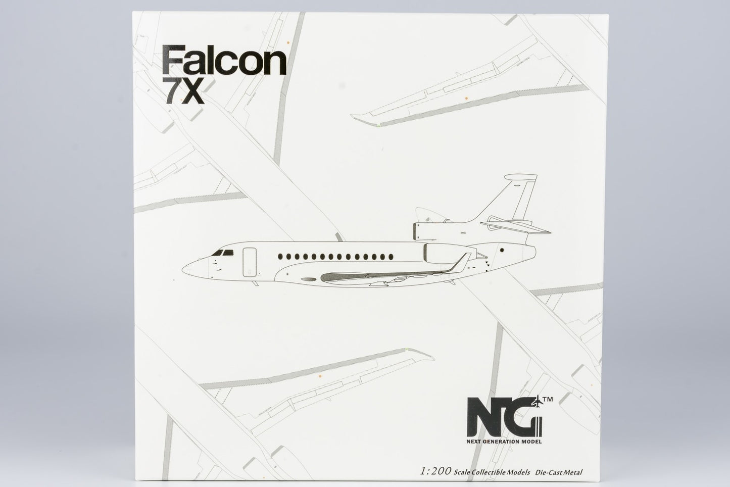 1:400 NGmodels Blank Dassault Falcon 7X Passenger Airplane Diecast Plane Model