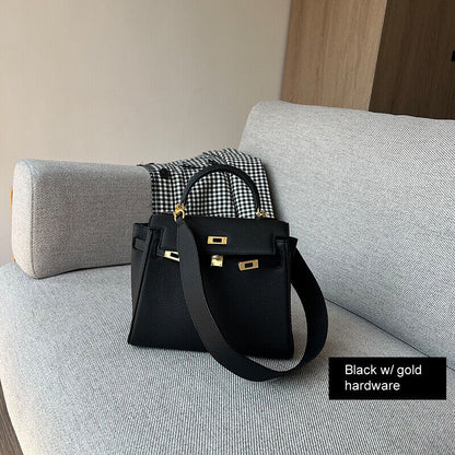 25/28cm Real Leather Flap Tote Shoulder bag Handbag Purse Fashion Briefcase