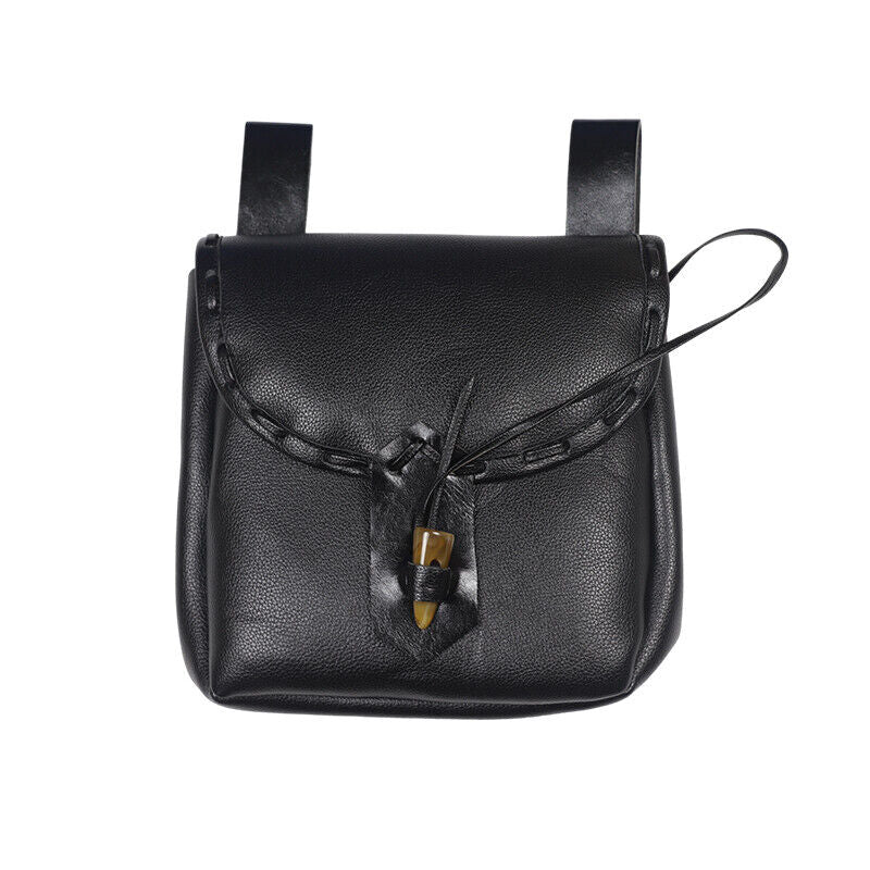 Medieval Renaissance Faux Leather Belt Pouch Reenactment Cosplay Waist Belt Bag