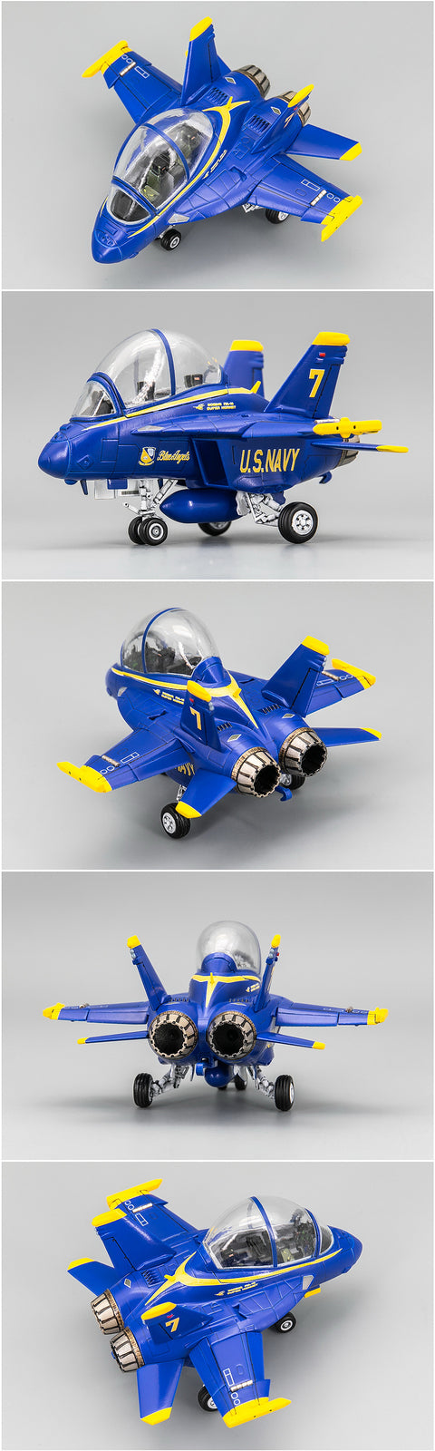US Navy Air Force F/A-18F BLUEANGELS Cute Version 3D Printed static Models