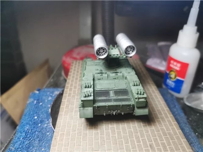 Homemade 1/72 BTR T S8 Rocket Gun Tank Finished Model Static Ornament Toys