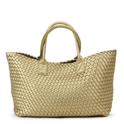 Woven Handbags Women Weave Hand Shoulder Lady Shopping Basket Bag