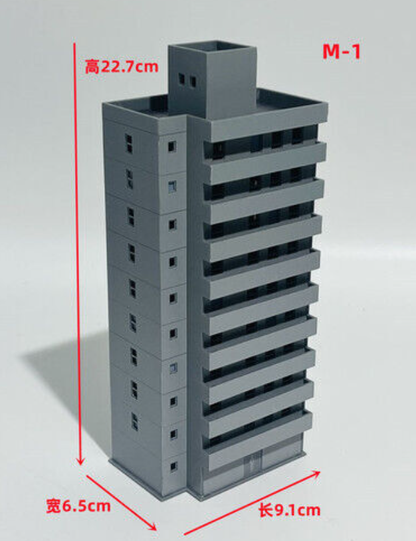 1/150 Building Model Railroad High Rise Office House Diorama Scene Display Model