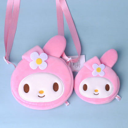 Sanrio Cute Plush Kuromi Cinnamoroll Melody Storage Bag and Wallet Messenger Bag