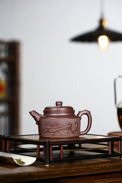 China Yixing Zisha Pottery purple Clay handmade 260cc dragon Teapot