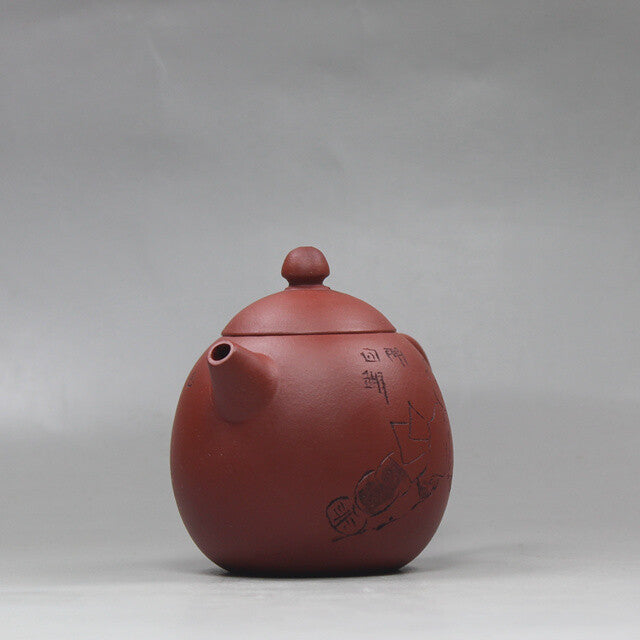 China Yixing Zisha Pottery Plain Cement Clay Handmade Child Kung Fu Teapot 龙蛋壶