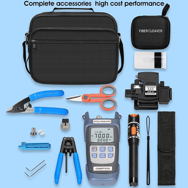 FTTH Fiber Optic Tool Kit Fiber Optical Power Meter 10mW Visual Fault Locator