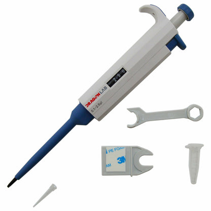 DragonLab 0.1-2.5µl TopPette Single Channel Adjustable Volume Mechanical Pipette