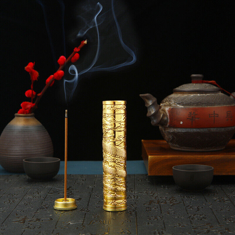 Buddha Metal Incense Storage Box Waterproof Incense Stick Storage Tube Case Gift