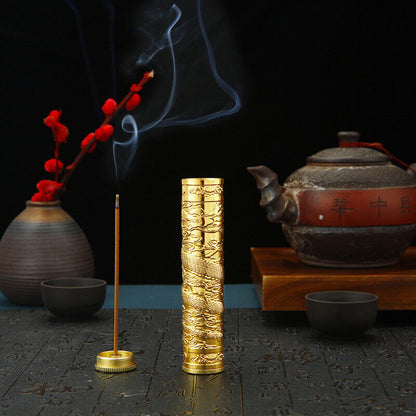 Buddha Metal Incense Storage Box Waterproof Incense Stick Storage Tube Case Gift