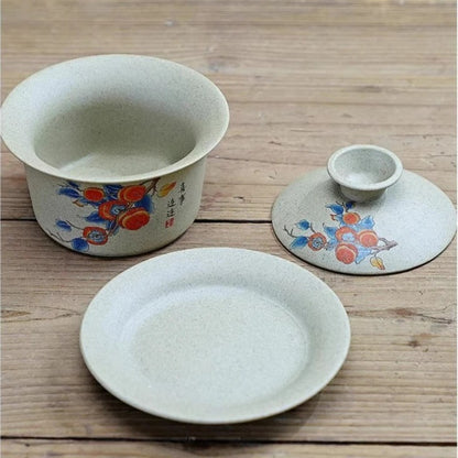 150ml Coarse Pottery Covered Bowl Tea Making Bowl Kung Fu Sancai Tea Maker