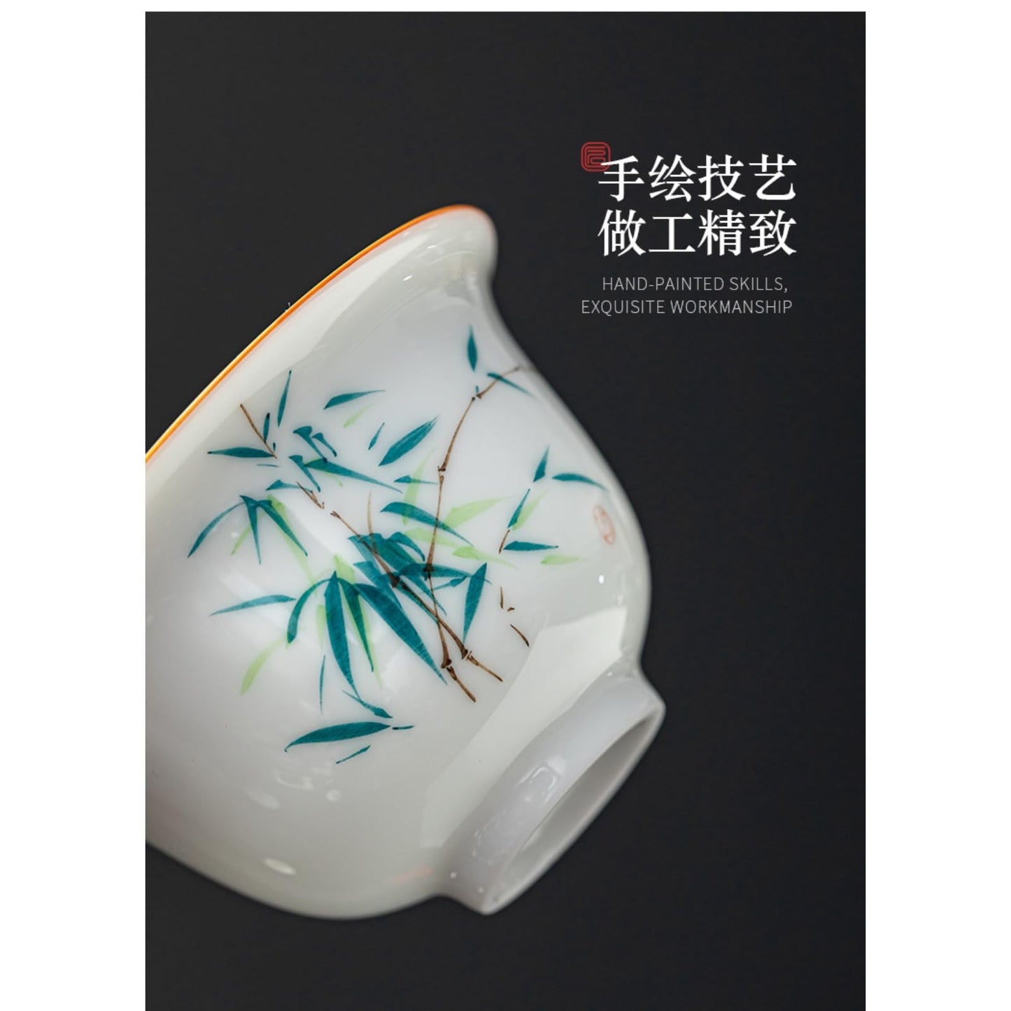 Porcelain Gaiwan Teacup Tea Set 130ml 4.5oz Traditional Chinese Tea Bowl