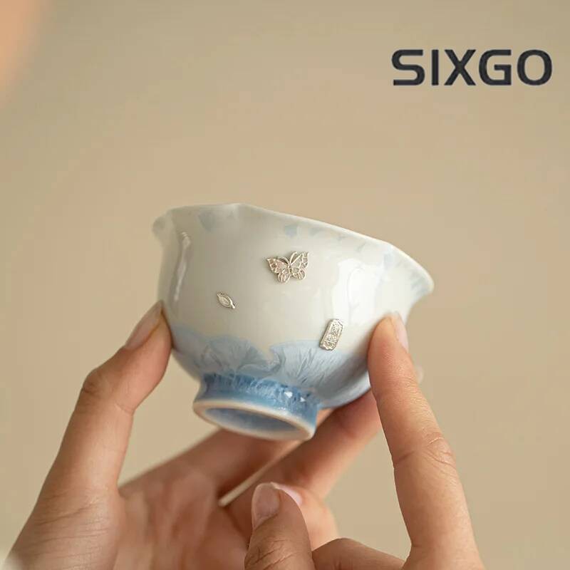 95ML Jingdezhen Crystalline Glaze Ceramic Tea Set Master Cup Tasting Tea Cup