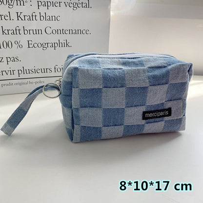 Plaid Traveling Makeup Cosmetic Storage Bag Handbags Wallet Organizer Cute Pouch