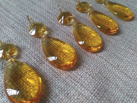 20PCS 38mm Gold Glass Octagon Bead Drop Wedding Hanging Decoration Room Curtain