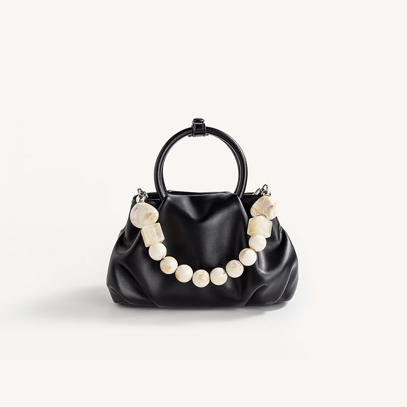 Ring Handbags Pearl And Marble Decoration Shoulder Bag Delicate Crossbody Purse