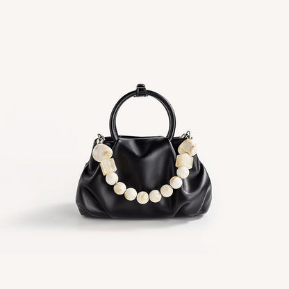 Ring Handbags Pearl And Marble Decoration Shoulder Bag Delicate Crossbody Purse