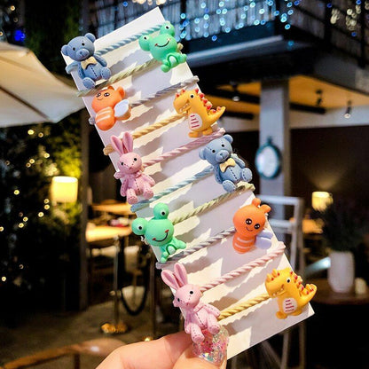 Hair Bands 10/20 Pcs/Bag Shiny Flowers Baby Scrunchies Rubber Kids Accessories