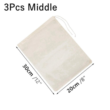 Food Filters Strainers 3Pcs Cotton Nut Milk Bags Reusable Cheese Cloth Straining