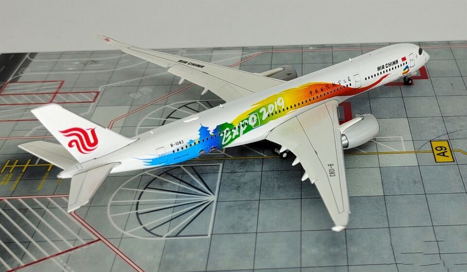 1:400 JC Wings AIR CHINA EXPO 2019 AIRBUS A350-900 Plane Flap Down Diecast Model