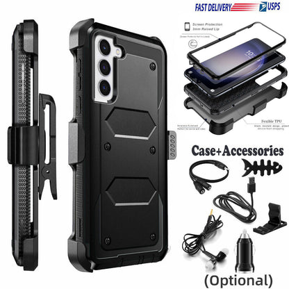 For Samsung Galaxy S22 S23 Ultra 5G Holster Case Belt Clip Stand Cover Accessory